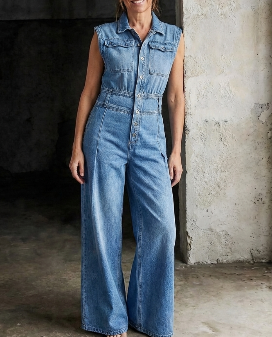 Stella | Cinched Waist Wide Leg Jumpsuit