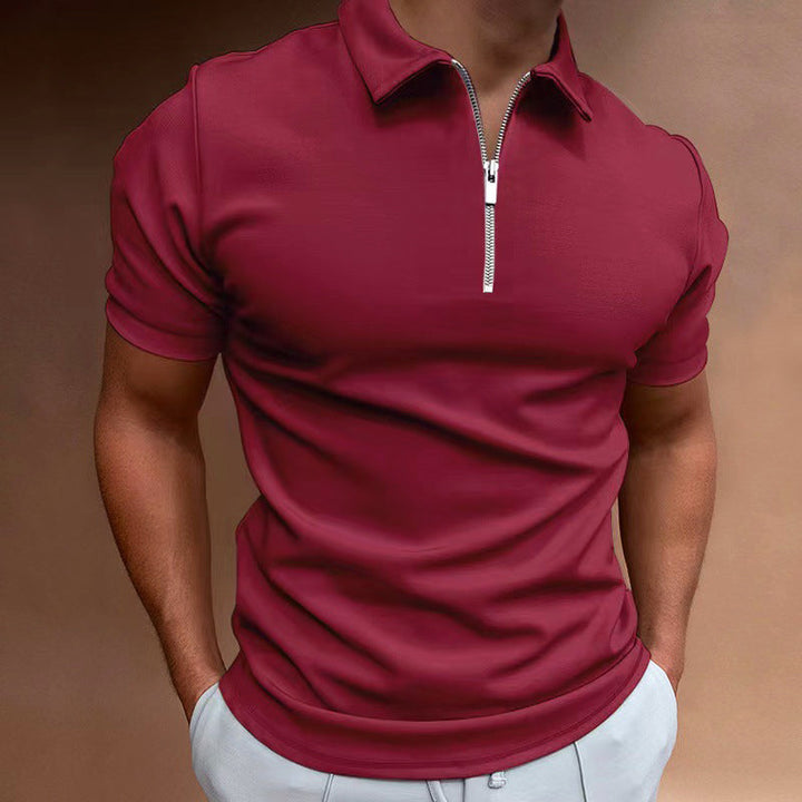 Men’s Half-Zip Short Sleeve Polo Shirt