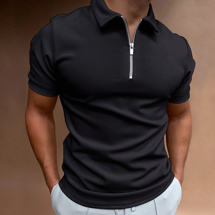 Men’s Half-Zip Short Sleeve Polo Shirt