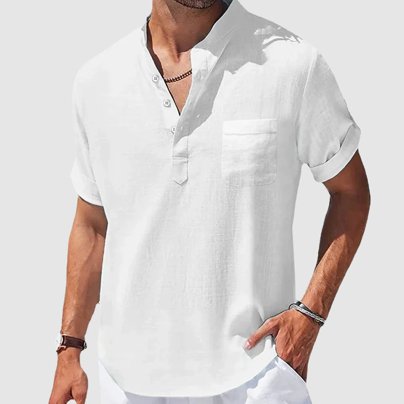 Men’s Casual Henley Short Sleeve Shirt