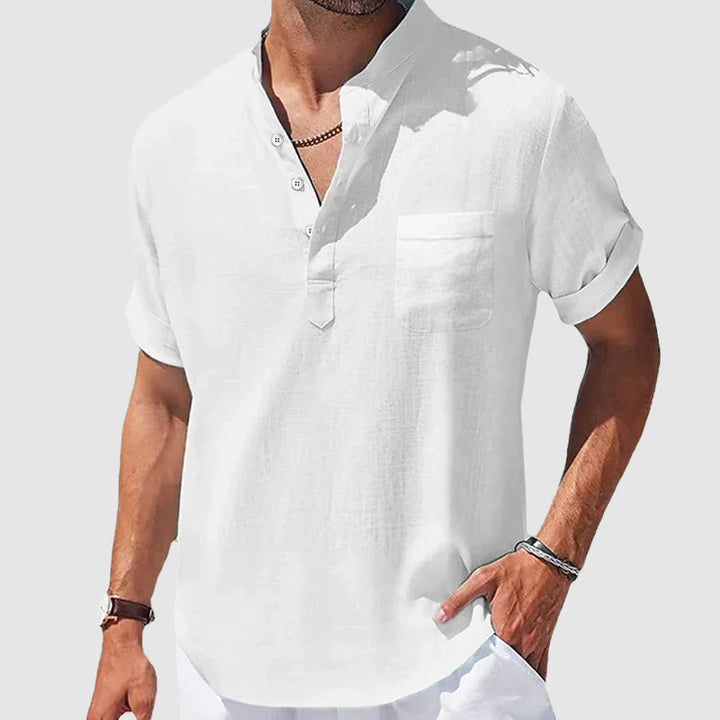 Men’s Casual Henley Short Sleeve Shirt