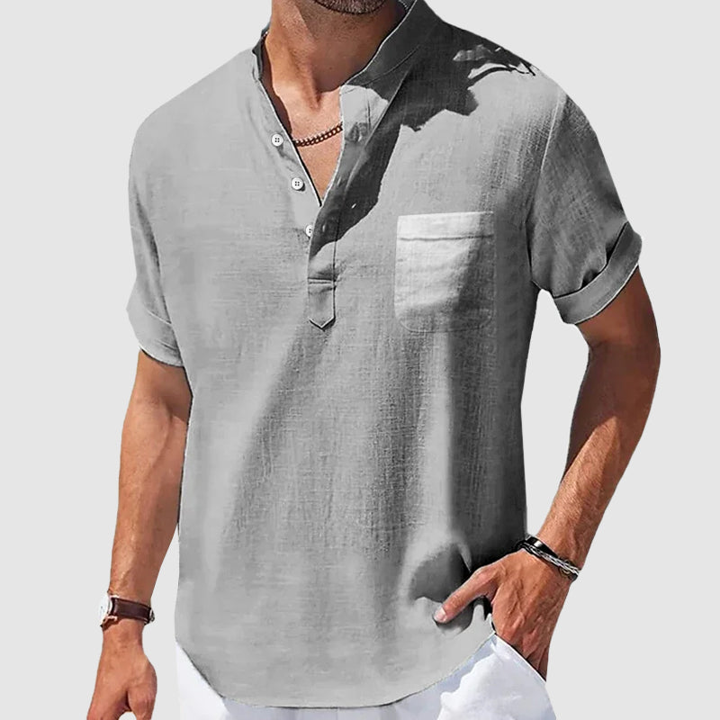 Men’s Casual Henley Short Sleeve Shirt