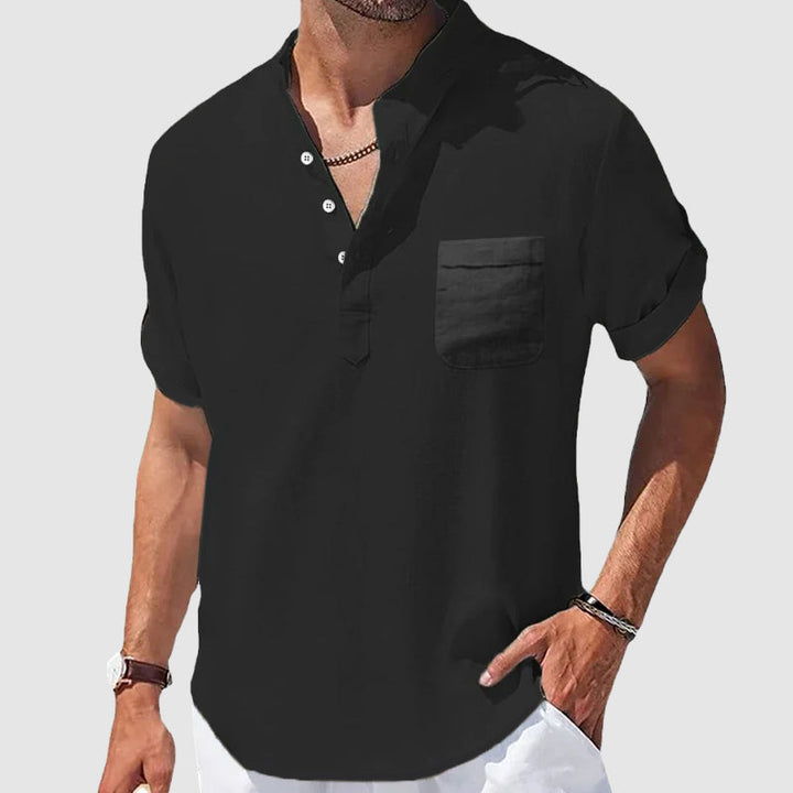 Men’s Casual Henley Short Sleeve Shirt