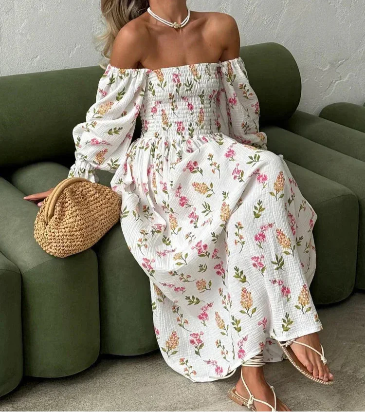 Women’s Off-Shoulder Floral Maxi Dress
