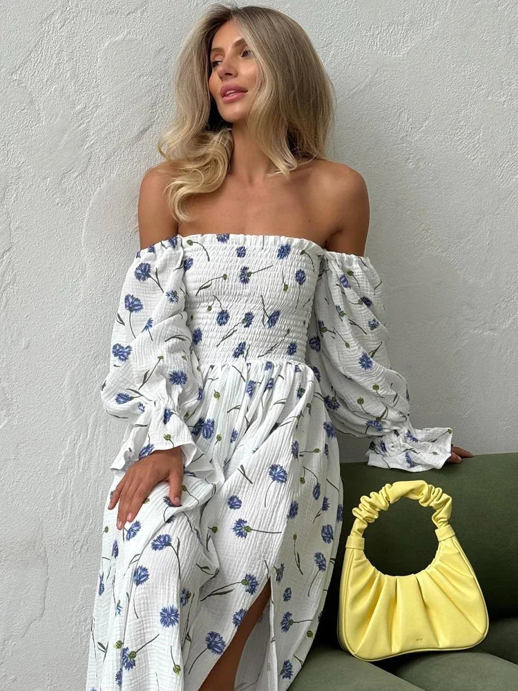 Women’s Off-Shoulder Floral Maxi Dress