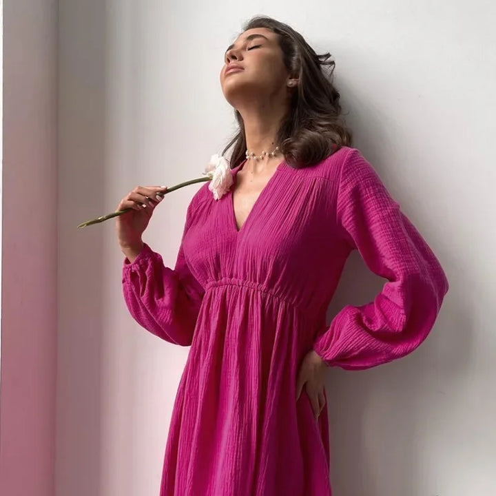 Women’s Elegant Long Sleeve Midi Dress