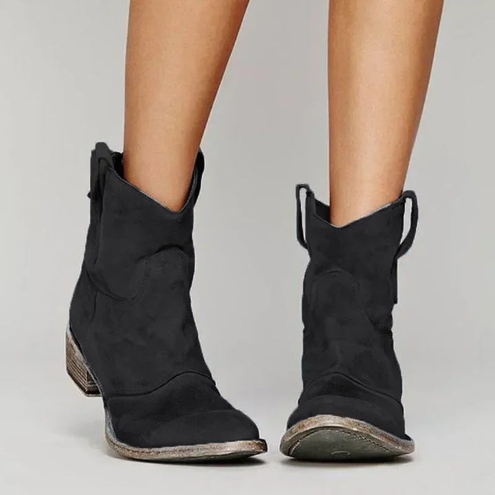Women’s Western Style Ankle Boots with Block Heel