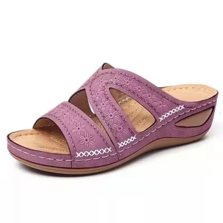 Women’s Comfort Slide Sandals with Cut-Out Design