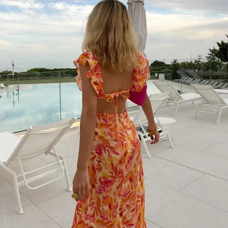 Women’s Floral Ruffle Maxi Dress