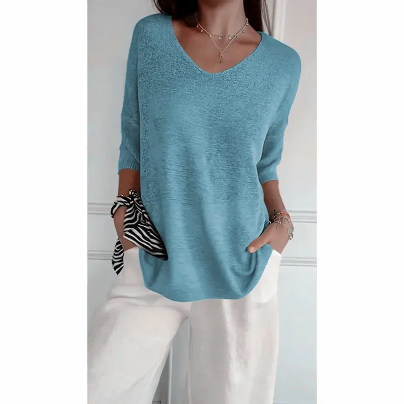 Women’s Casual V-Neck Knit Top
