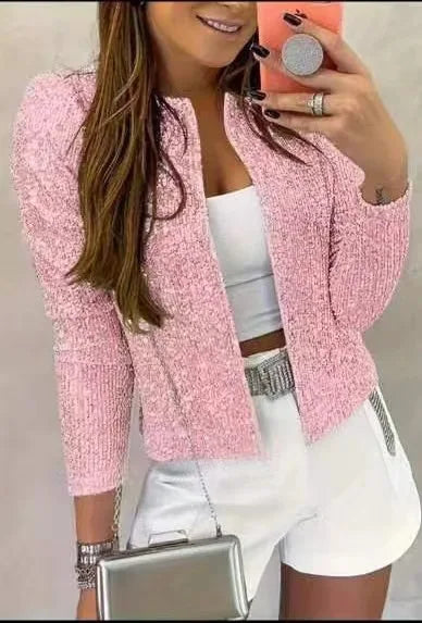 Women’s Elegant Sequin Cropped Jacket