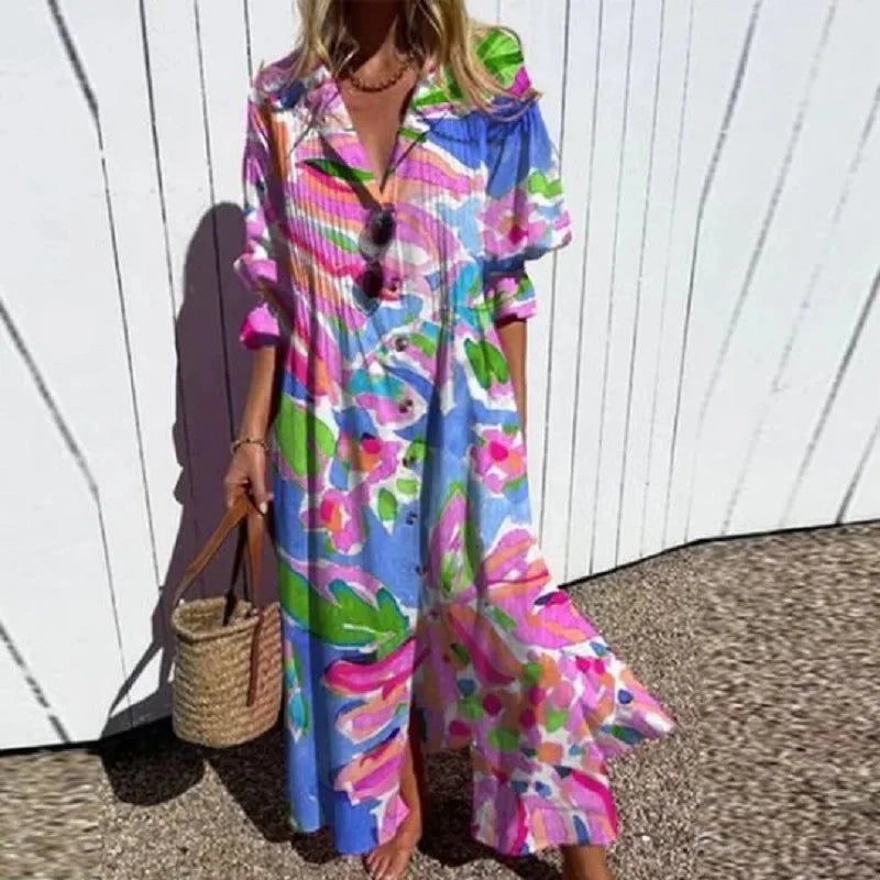Stella | Women’s Boho Floral Long Sleeve Maxi Dress
