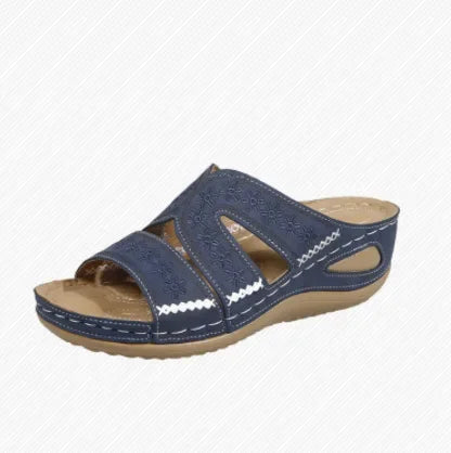 Women’s Comfort Slide Sandals with Cut-Out Design