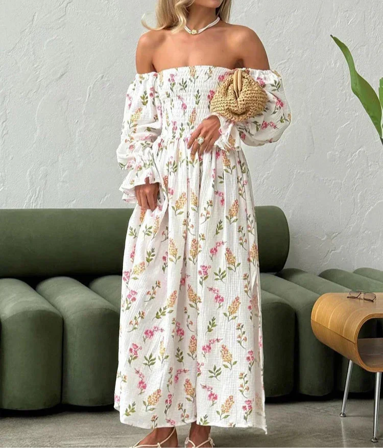 Women’s Off-Shoulder Floral Maxi Dress