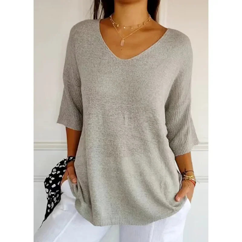 Women’s Casual V-Neck Knit Top