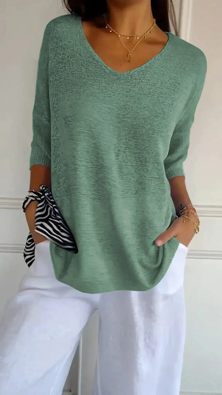 Women’s Casual V-Neck Knit Top