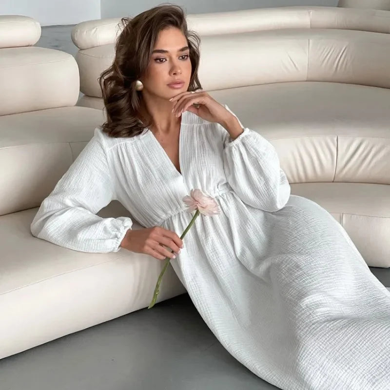 Women’s Elegant Long Sleeve Midi Dress