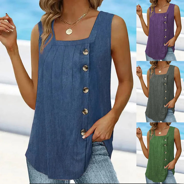 Acke | Casual Tank Top with Buttons