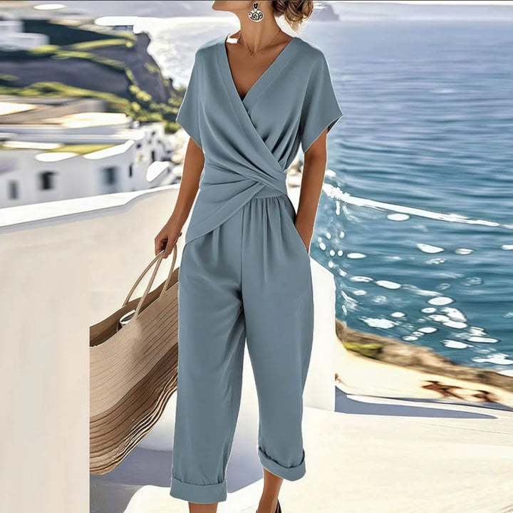 Women’s V-Neck Wrap Style Jumpsuit
