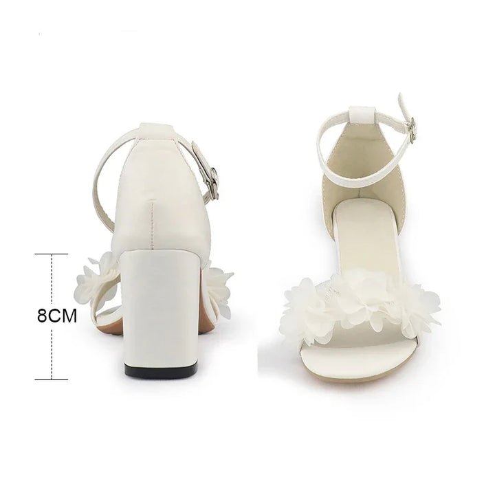 Women’s Floral Strap Block Heel Sandals