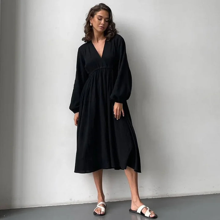 Women’s Elegant Long Sleeve Midi Dress