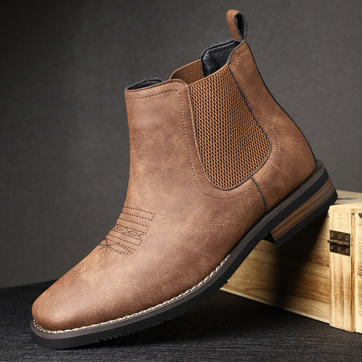 Men's Chelsea Boots with Elastic Side and Neat Finish
