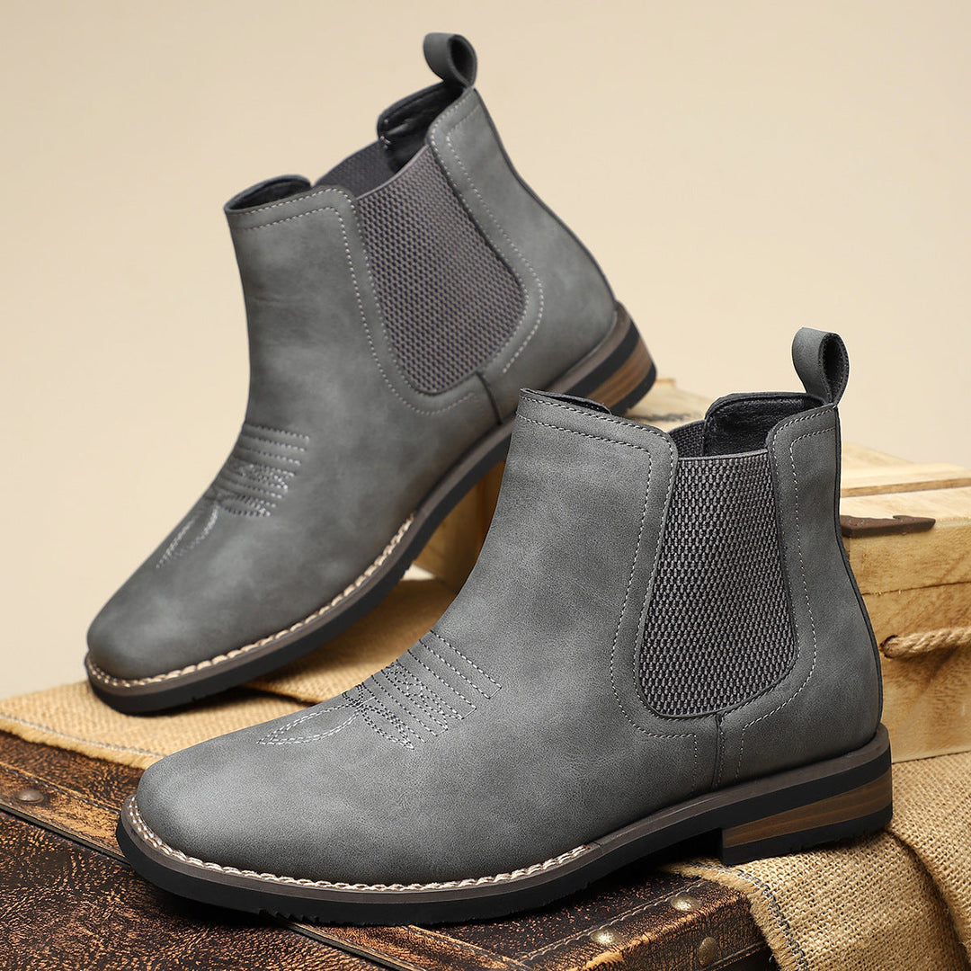 Men's Chelsea Boots with Elastic Side and Neat Finish