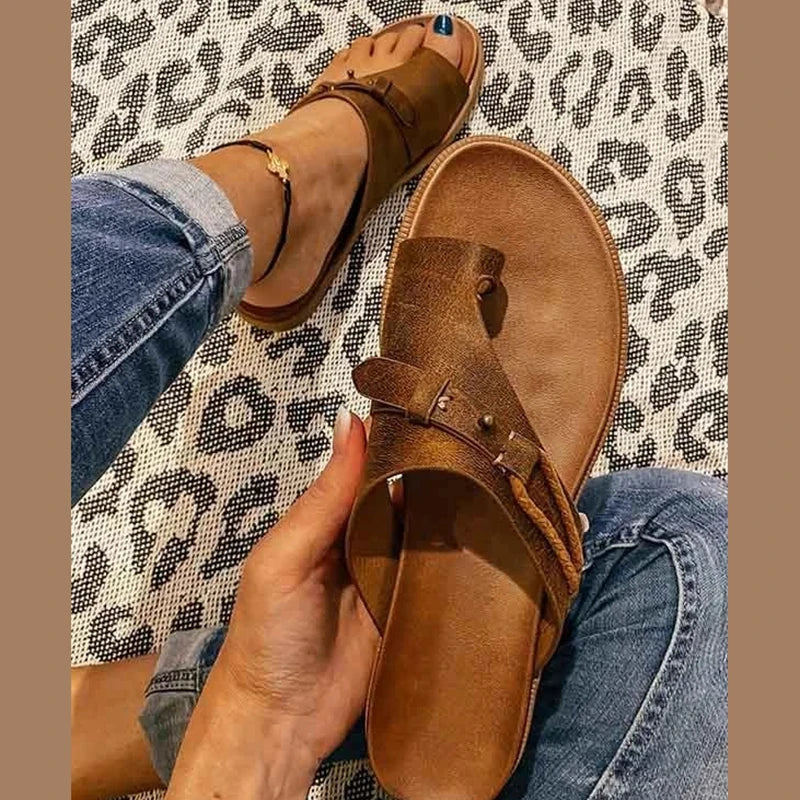 Women’s Casual Toe Loop Flat Sandals