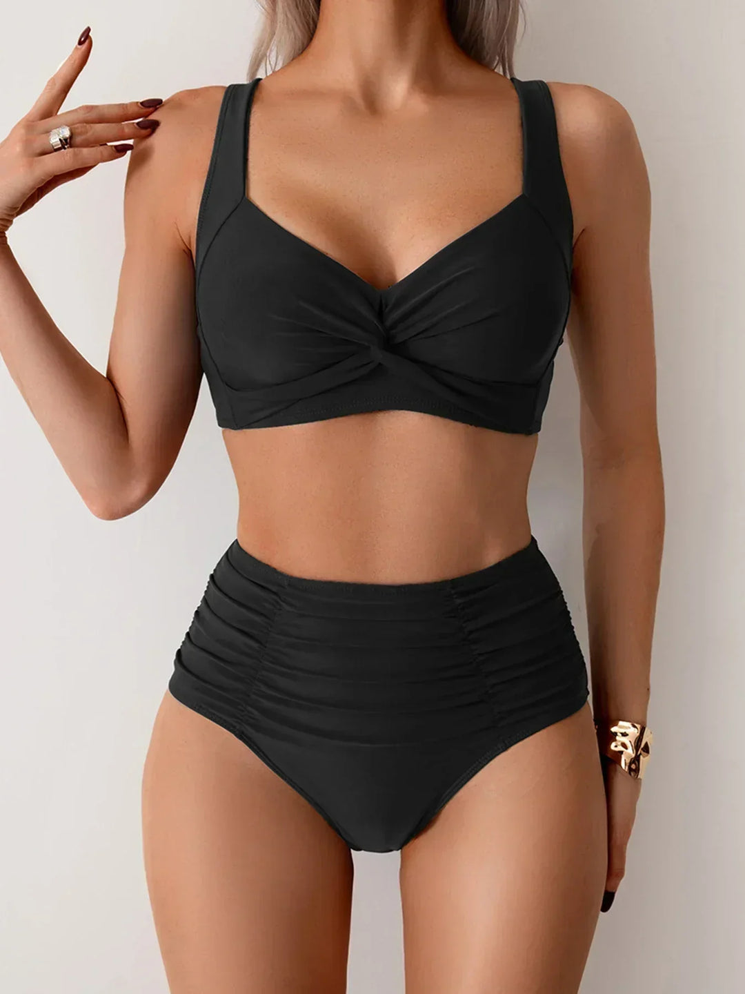 Nicoletta | Bandeau Bikini with Gathered Fabric