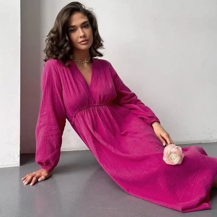 Women’s Elegant Long Sleeve Midi Dress