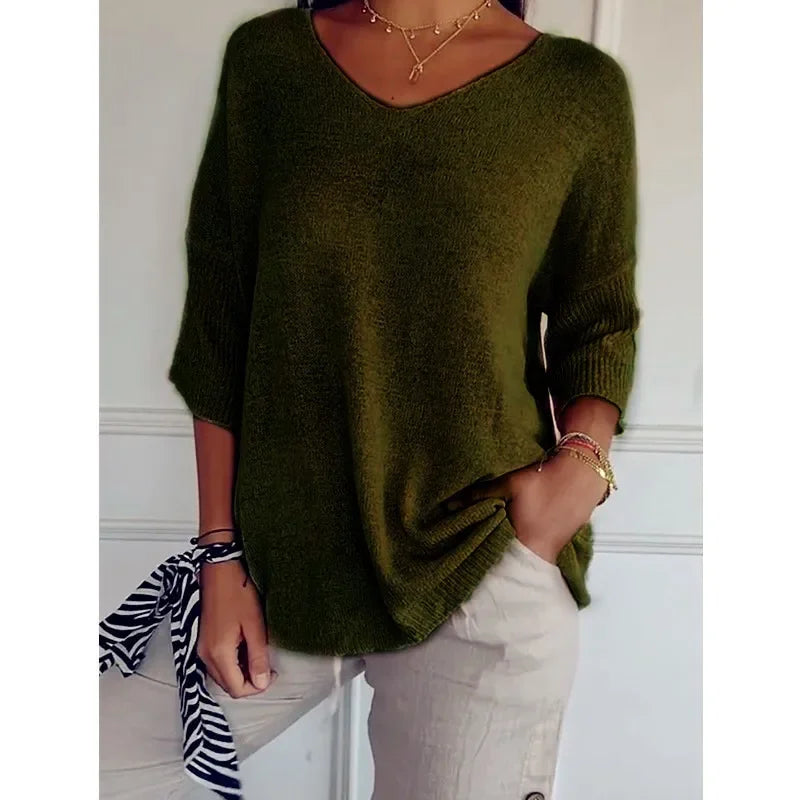Women’s Casual V-Neck Knit Top