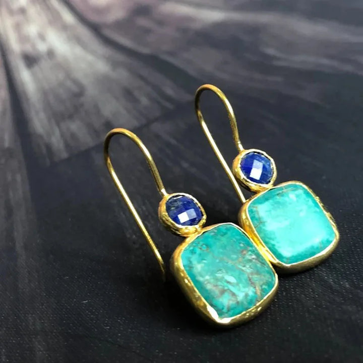 Aria™ | Square Turquoise Inlay Earrings