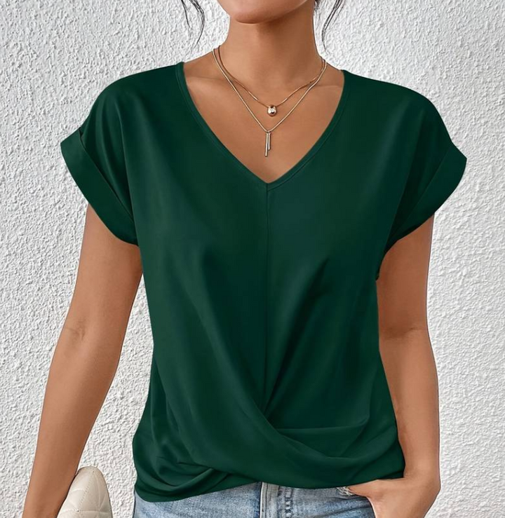 Women’s Casual V-Neck Short Sleeve Top