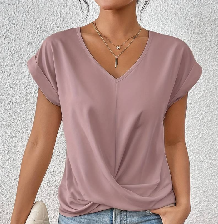 Women’s Casual V-Neck Short Sleeve Top