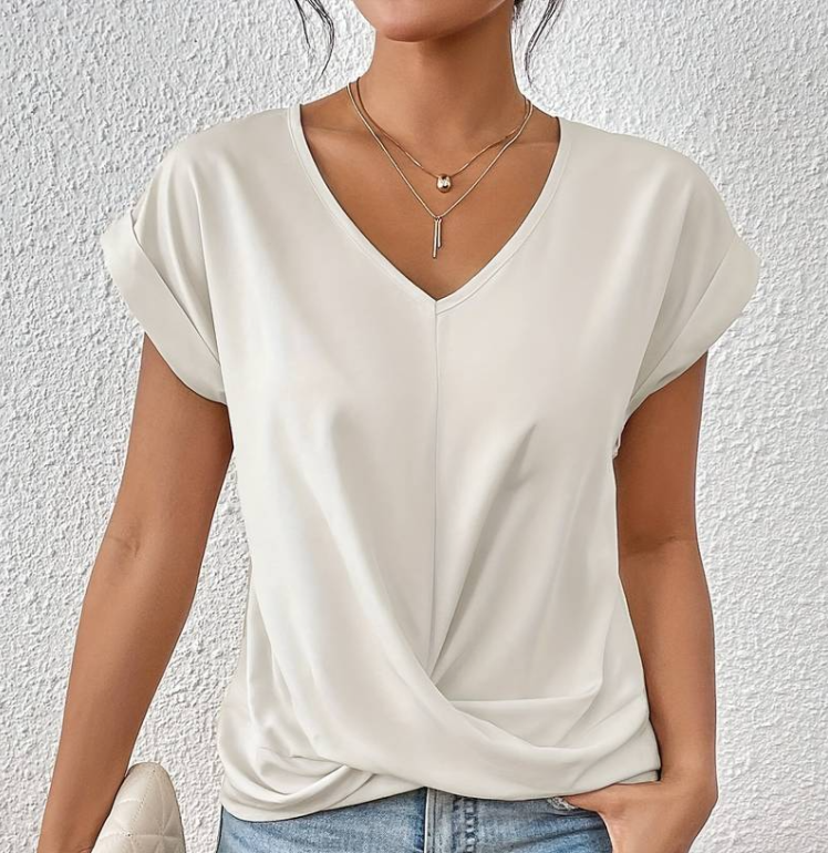 Women’s Casual V-Neck Short Sleeve Top