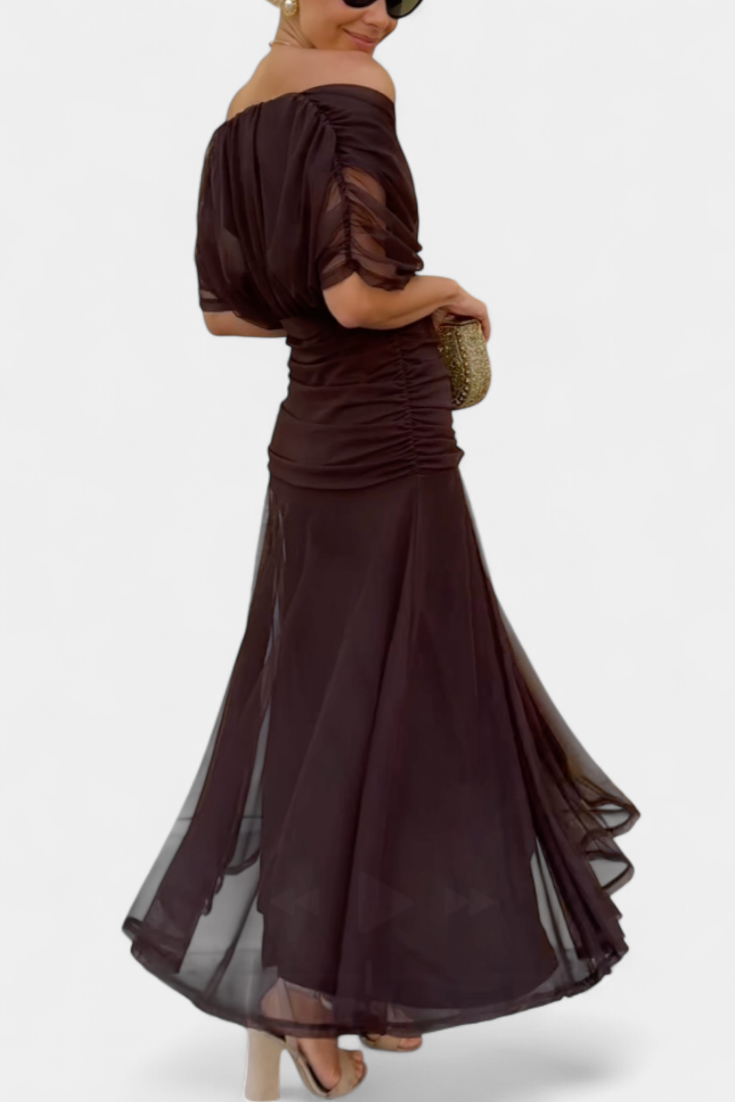Women's Wrap Dress | with V Neckline and Gathering