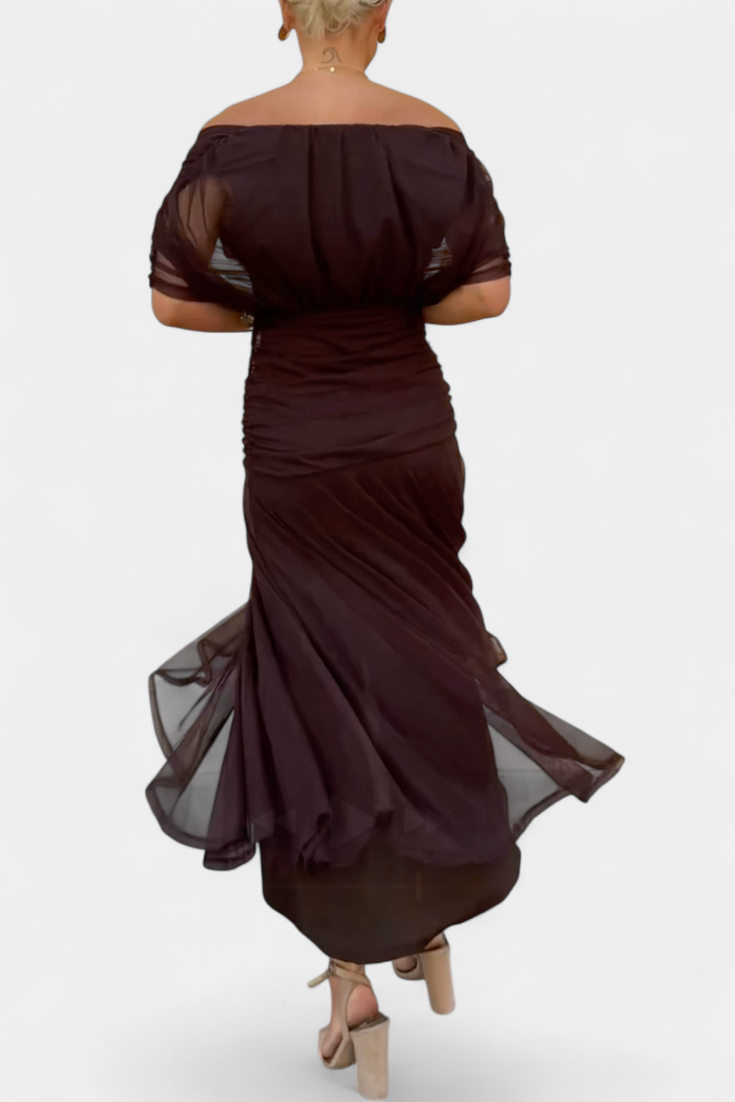 Women's Wrap Dress | with V Neckline and Gathering