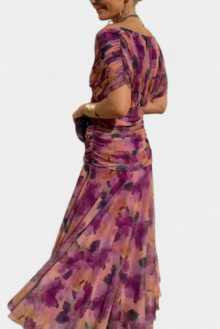 Women's Wrap Dress | with V Neckline and Gathering