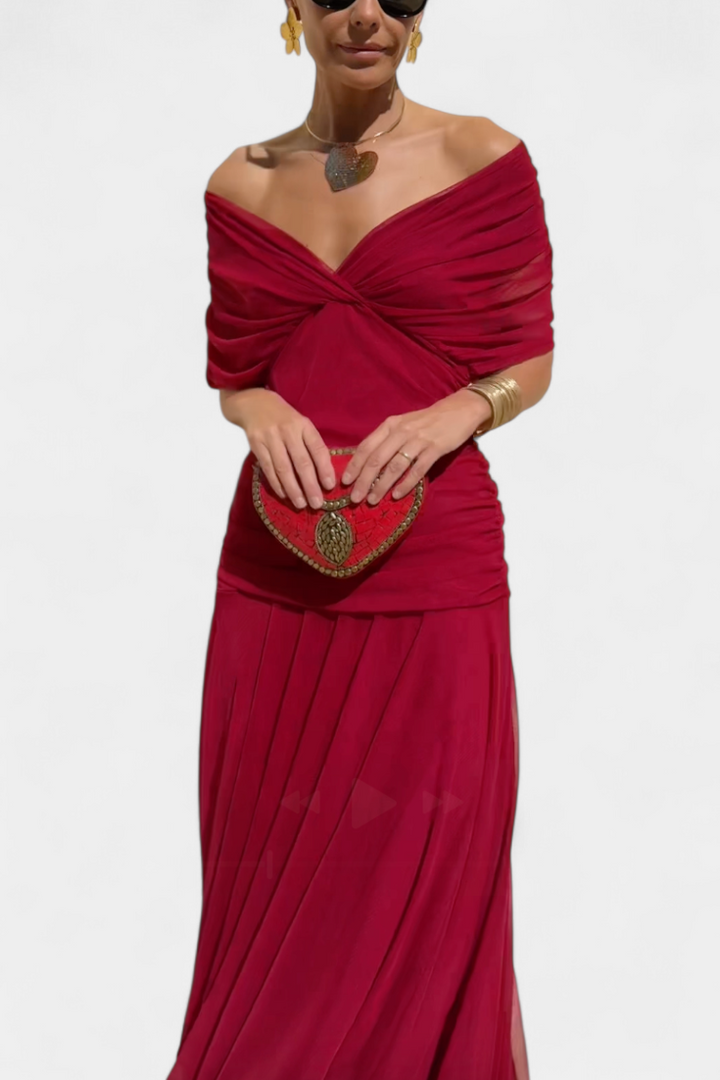 Women's Wrap Dress | with V Neckline and Gathering