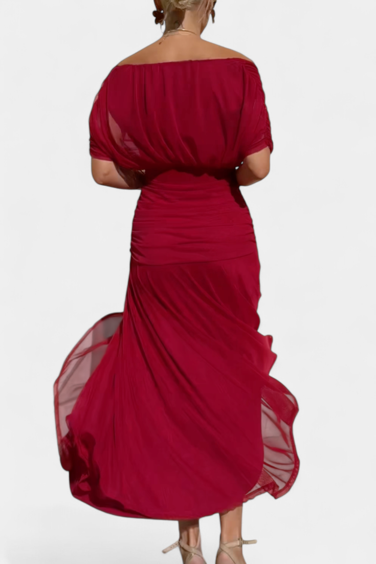 Women's Wrap Dress | with V Neckline and Gathering