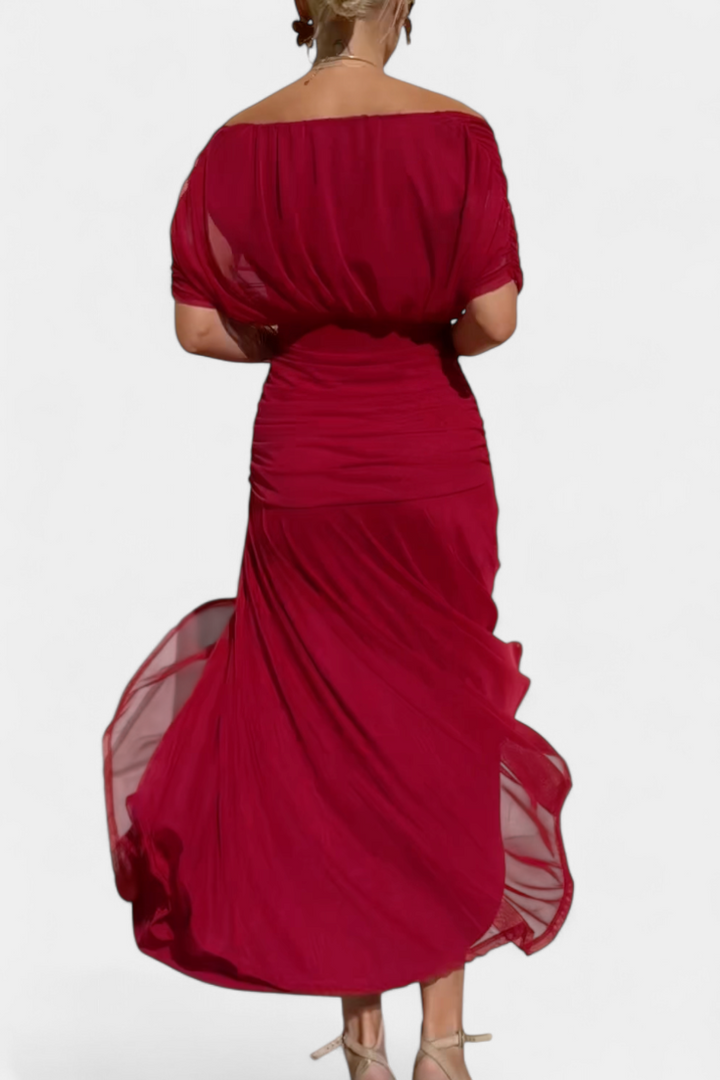 Women's Wrap Dress | with V Neckline and Gathering