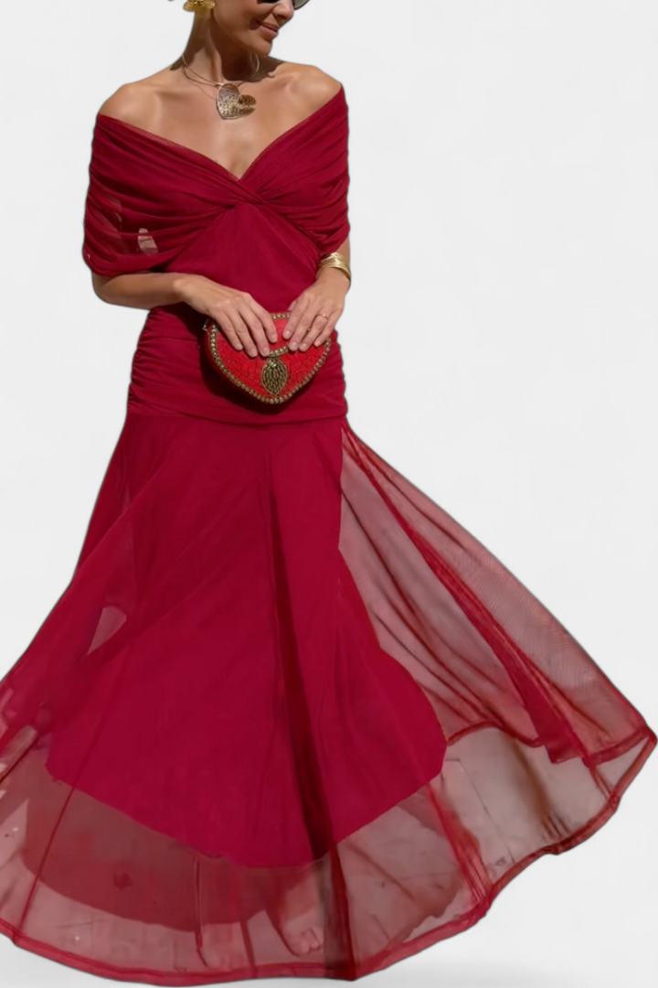 Women's Wrap Dress | with V Neckline and Gathering