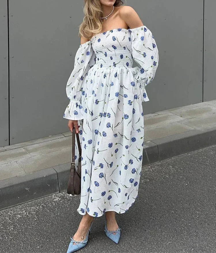 Women’s Off-Shoulder Floral Maxi Dress