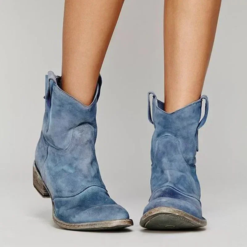Women’s Western Style Ankle Boots with Block Heel