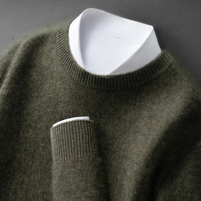 Classic Men's Sweater with Round Neck