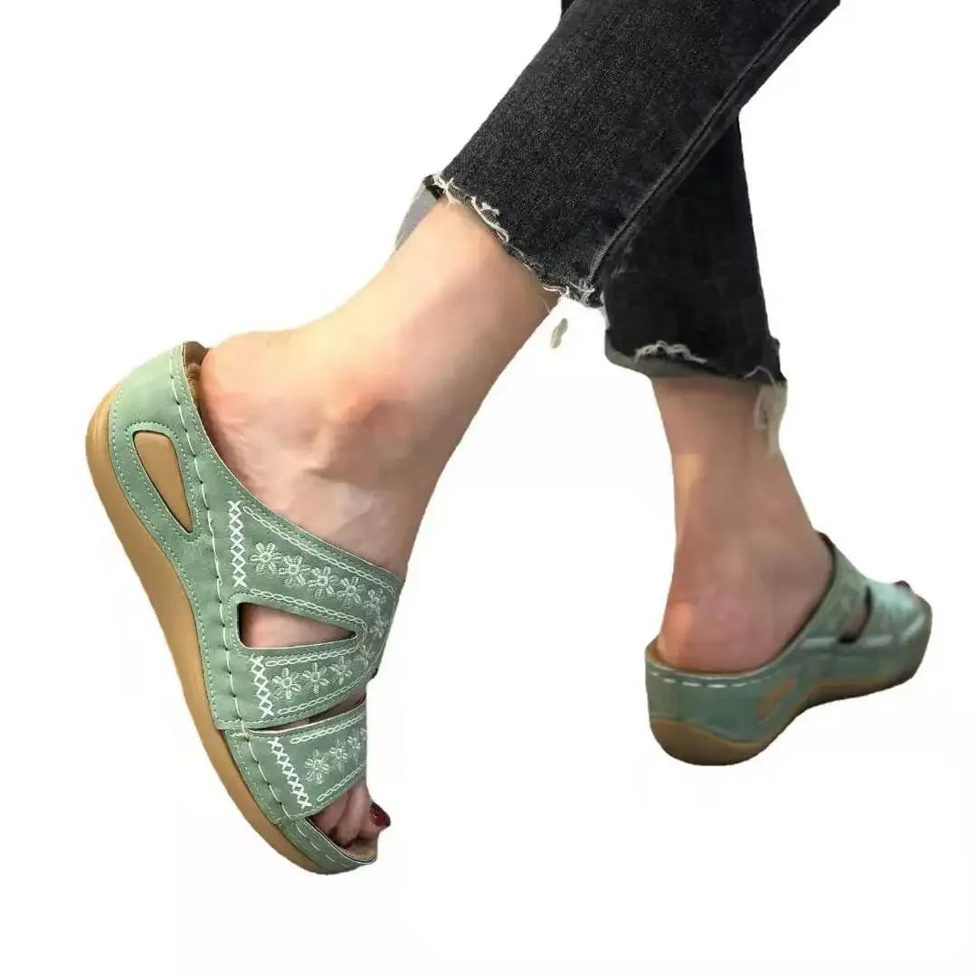 Women’s Comfort Slide Sandals with Cut-Out Design