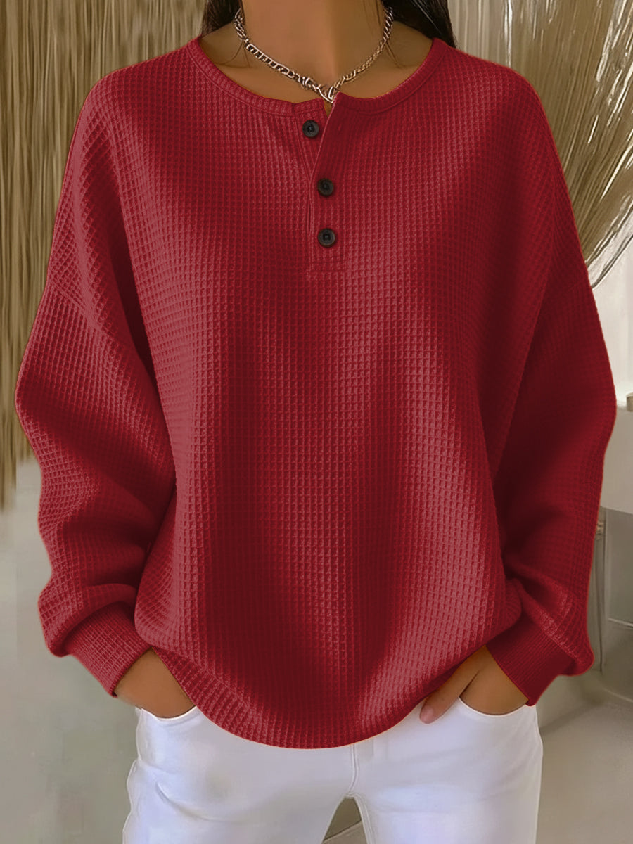 Women's Blouse | Long Sleeve with Buttons and Texture