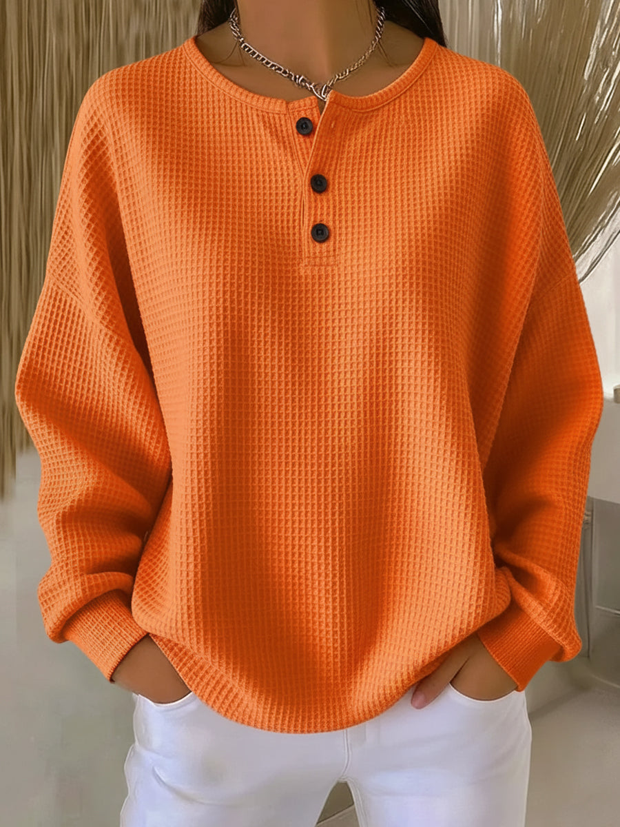 Women's Blouse | Long Sleeve with Buttons and Texture