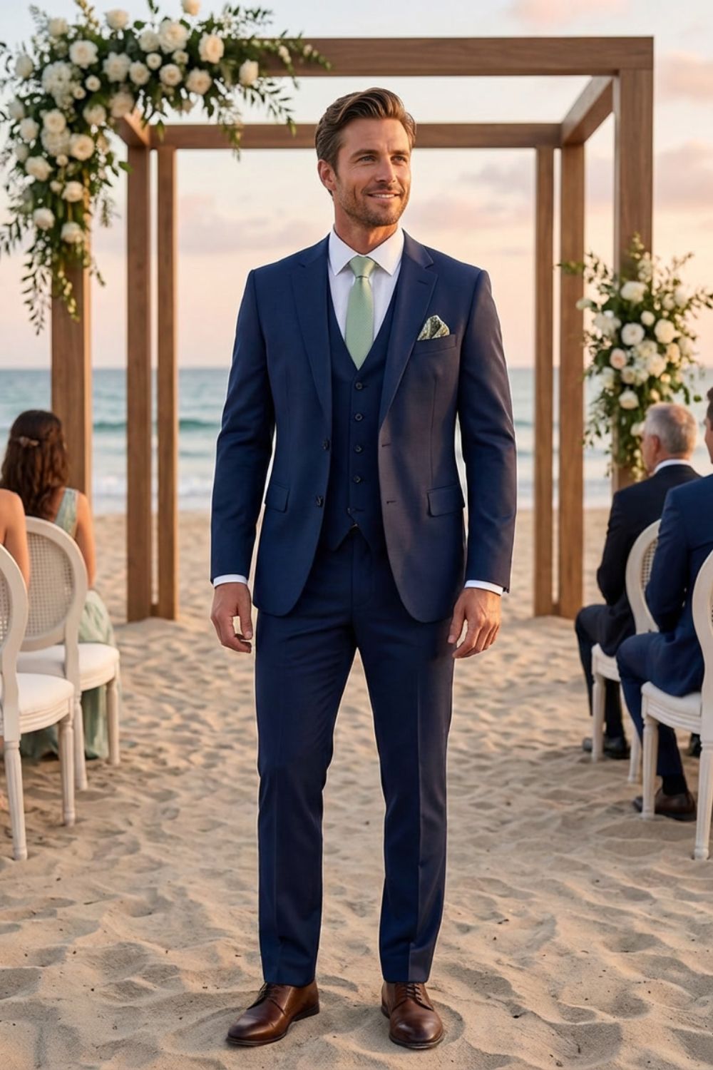 Men's Suits – Three-Piece Single-Button Suit with Vest and Slim Silhouette for Weddings & Formal Ceremonies