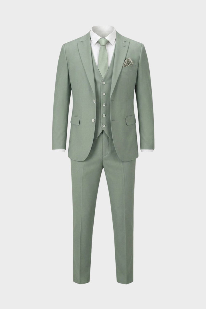 Men's Suits – Three-Piece Single-Button Suit with Vest and Slim Silhouette for Weddings & Formal Ceremonies